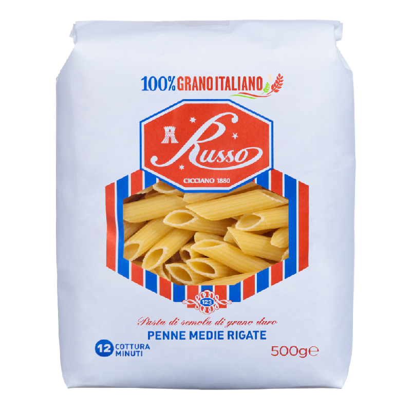 PENNE MEDIE RIGATE nº123 «RUSSO» 20X500 GR