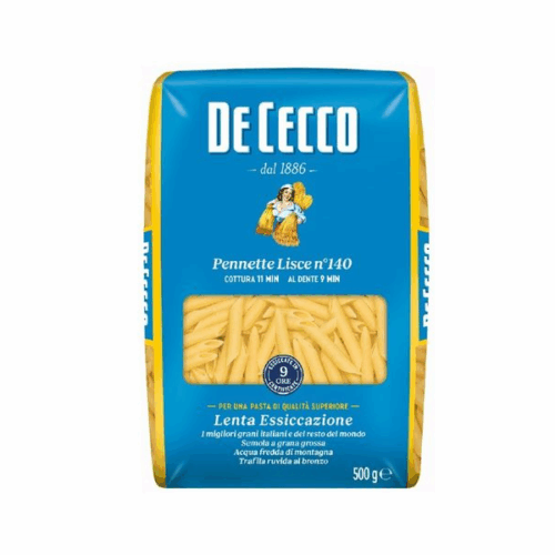 PENNETTE LISCE Nº140 24x500g «DE CECCO»