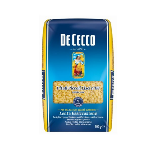 DITALI PICCOLI LISCI Nº68 «DE CECCO» 500 GR